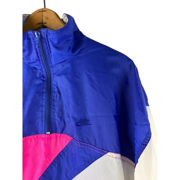 VTG 90's Nike Windbreaker Jacket Color block Pullover 1/4 Zip, Women's Large - Picture 3 of 11